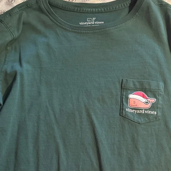 Vineyard Vines Forest Green Pocket Tee - Picture 1 of 3